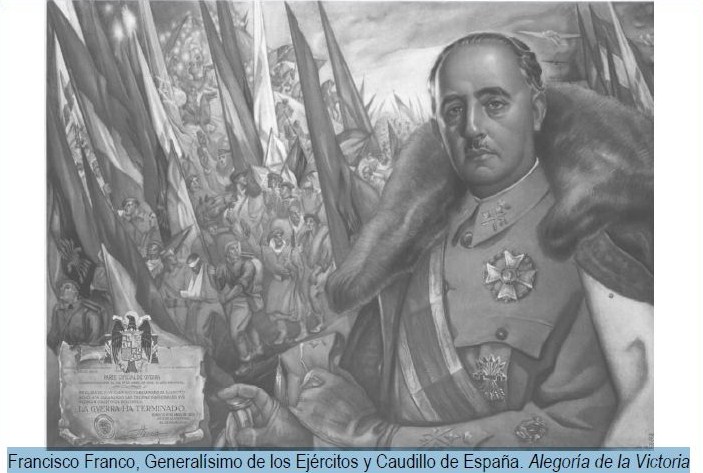 cuadro de Francisco Franco, generalísimo de los ejércitos y Caudillo de España. Alegoría de la Victoria